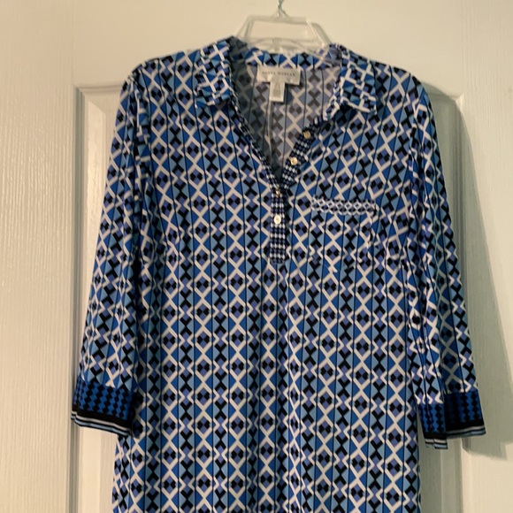 Donna Morgan Blue Patterned Dress - Picture 6 of 6